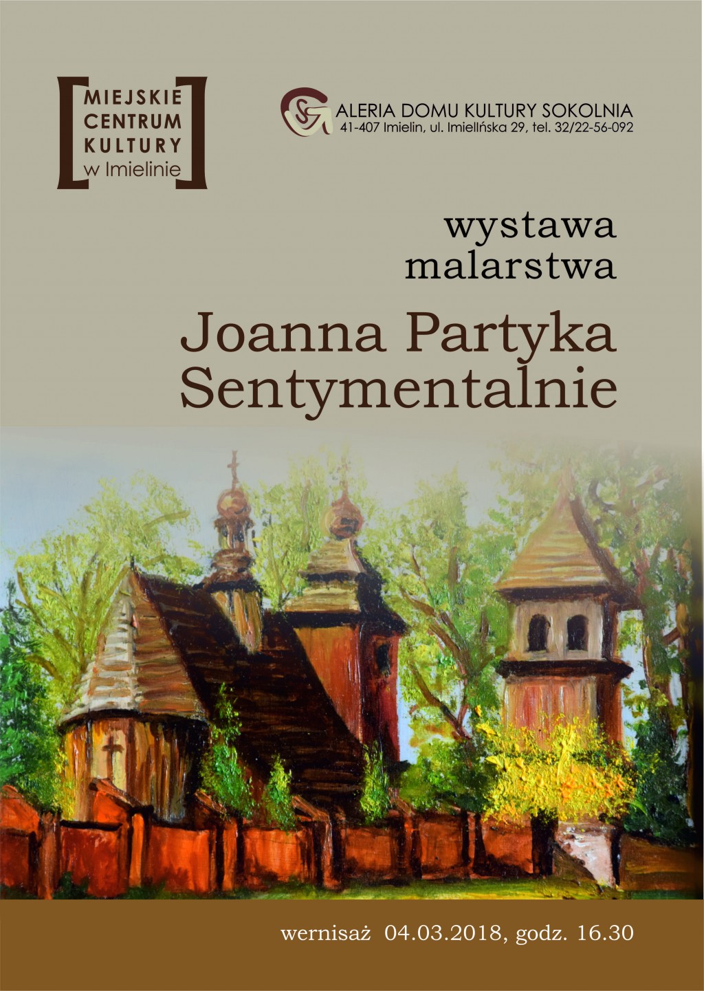 4 marca (niedziela) godz. 16.30 otwarcie wystawy malarstwa Joanny Partyki